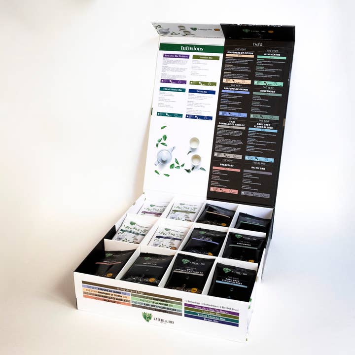 Coffret Thés&Infusions Bio 84 infusettes Nature&Bio By DGC pour la vente par Destination Grand Comptoir