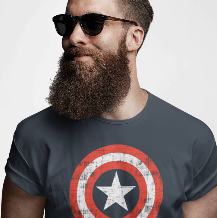 Navy T-shirt Marvel Captain America - The Shield en vente sur Faire0