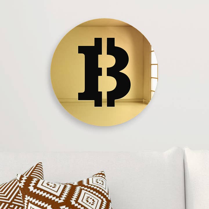 Bitcoin | Arte da parete in acrilico | Specchio da parete decorativo per la vendita all'ingrosso da parte di 4ArtWorks