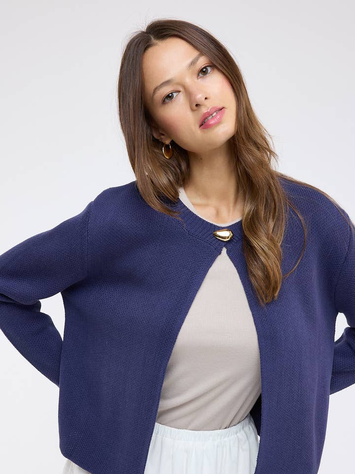 SINGLE BUTTON SWEATER CARDIGAN / WL25-11630 for wholesale by Wishlist Apparel