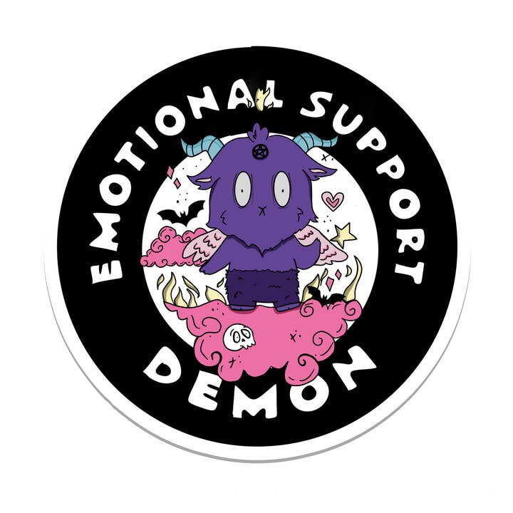 Suporte Emocional Demon | Engraçado | Autocolante Impermeável | 2,5" por atacado de Rebel and Siren Stickers