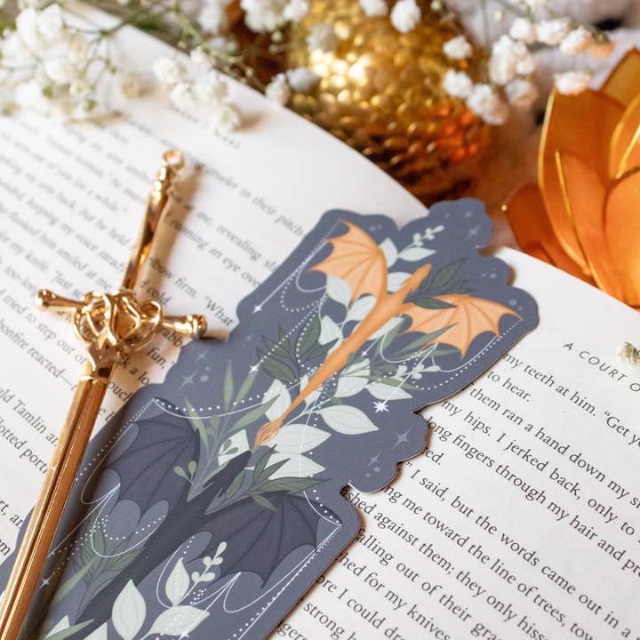 Meaggie Moos - Wholesale Bookmark - Fourth Wing Tairn and Andarna Bookmark 6