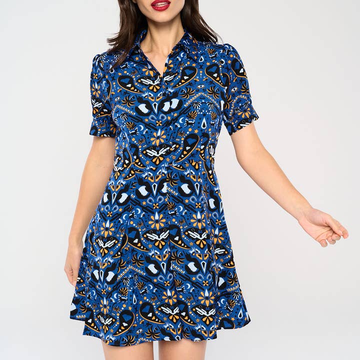 Kort skjortklänning med kaktusmönster för wholesale av Minueto