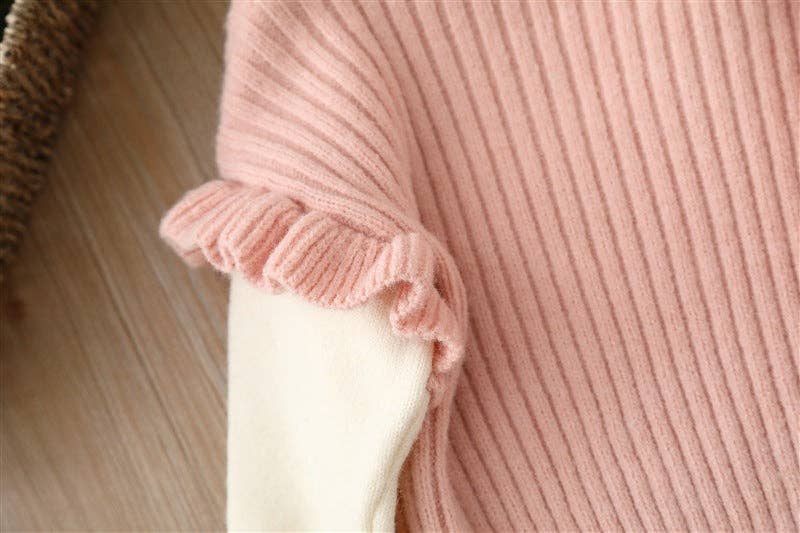 MyKids-USA® - Wholesale Top & Pant Set - Kids - Baby Solid Color Bow Patched Sweater With Pants Sets8