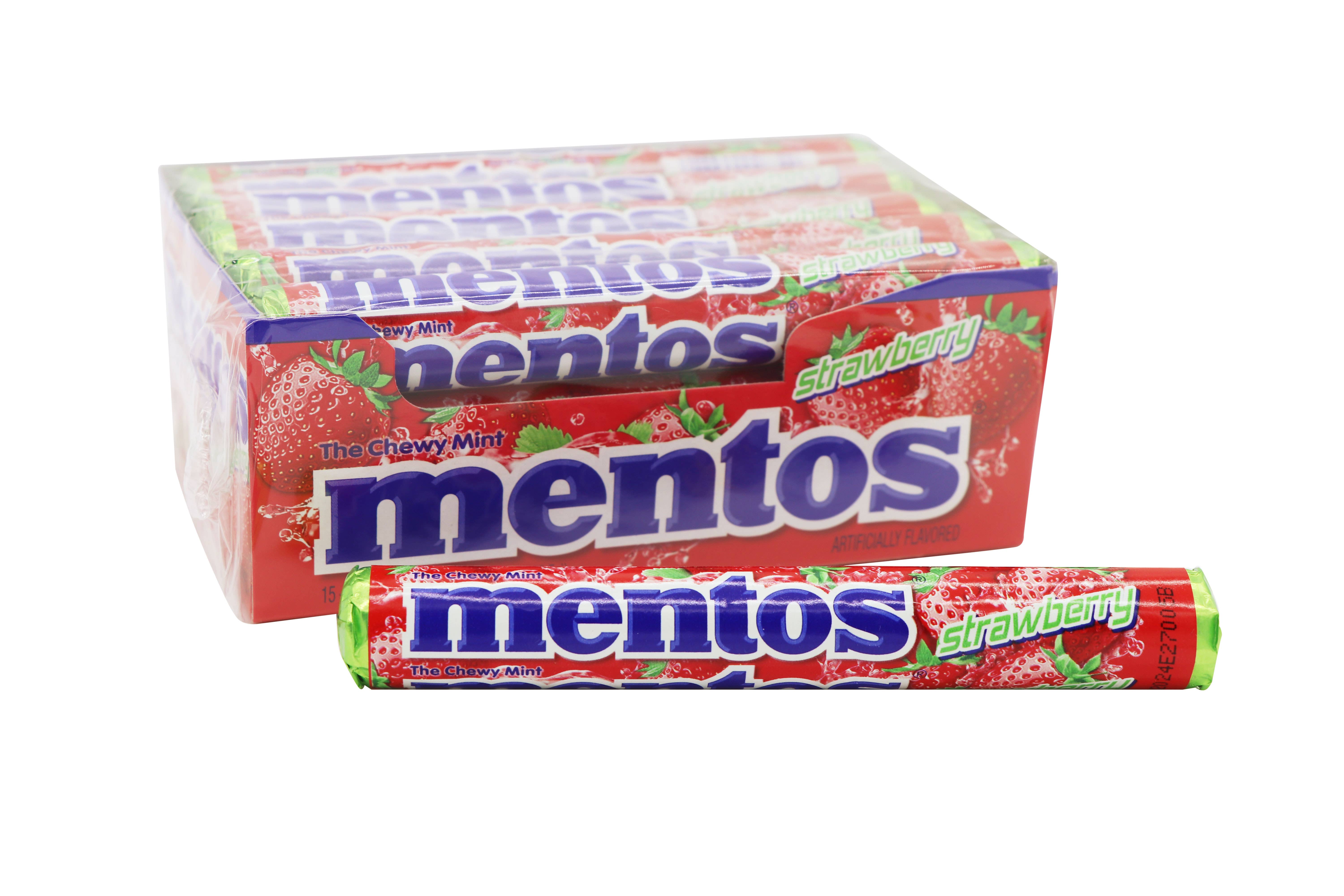 Grandpa Joe's Candy Shop – wholesale Mints – Mentos Strawberry, 1.32oz, 15ct Case