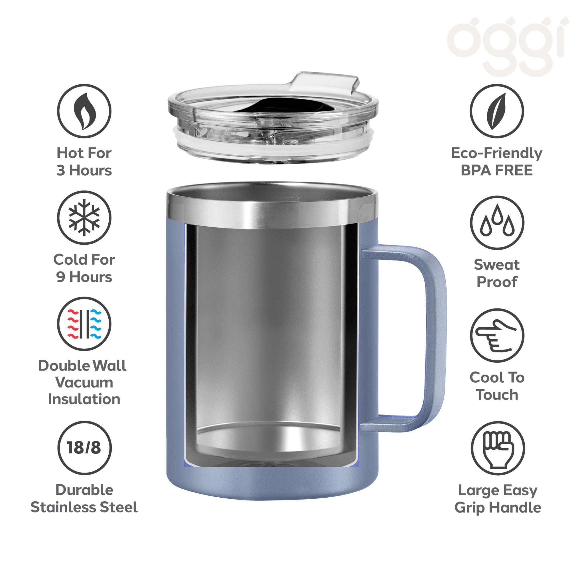 Oggi - Wholesale Insulated Mug/Tumbler - Insulated Tumbler - ThermoMug Double Vacuum (420 ml, 14 oz)10