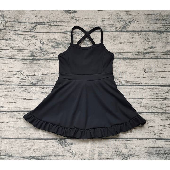 Aier Wholesale - Vente Robe de sport – enfant - Robes de sport en tricot noir pour petites filles3