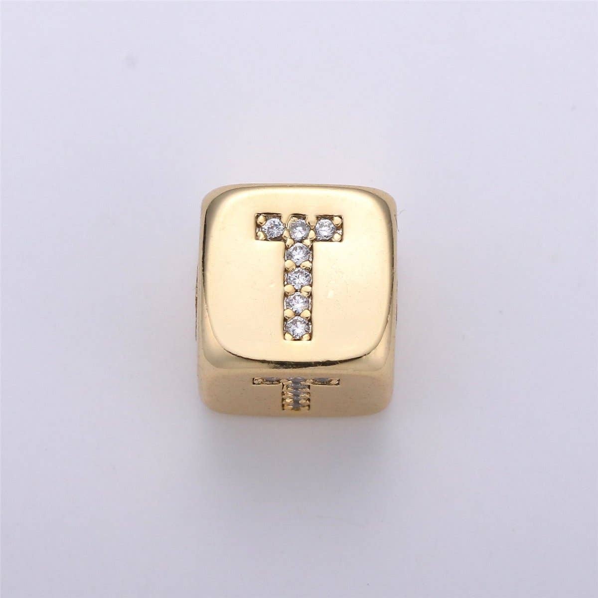Aim Eternal - Wholesale Individual Charm/Pendant - 9x9mm Gold Initial Letter Beads, Alphabet Beads, Initial Beads, Alphabet Blocks Micro Pave Initial Block Charm for Bracelet Necklace Supply19