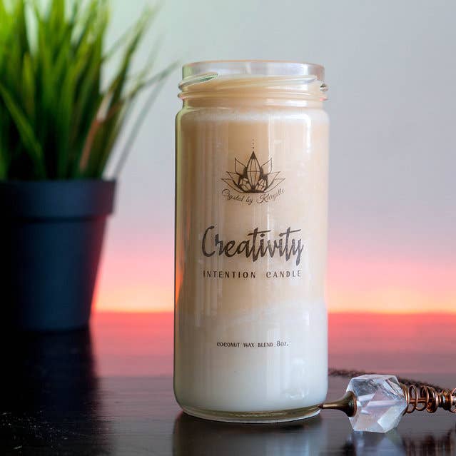 Crystal by Khrystle - Wholesale Jar/Filled Candle - Hidden Crystal Intention Candle