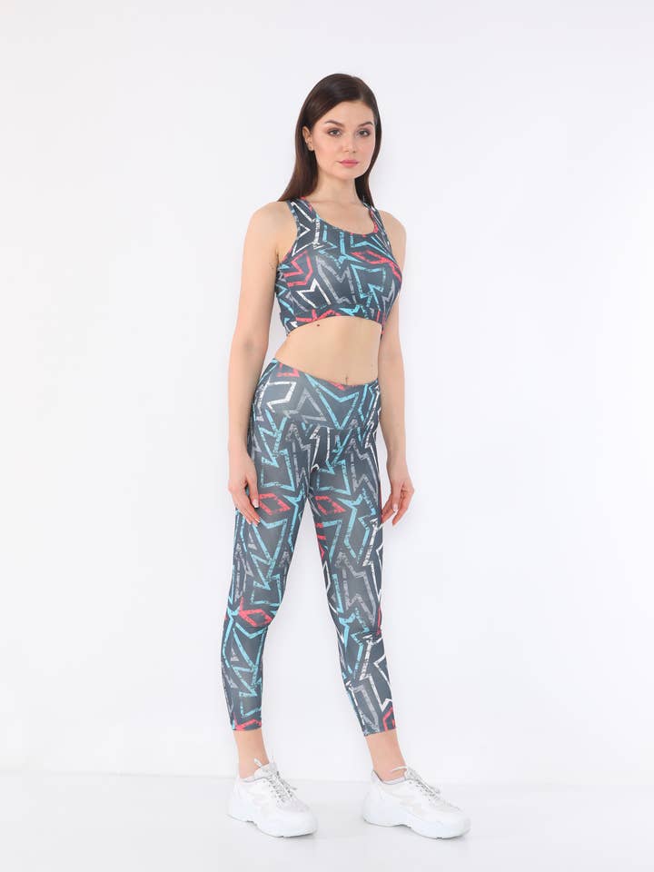 00234 ZIGZAG PATTERN DIGITAL PRINTED SET for wholesale by CM FASHION