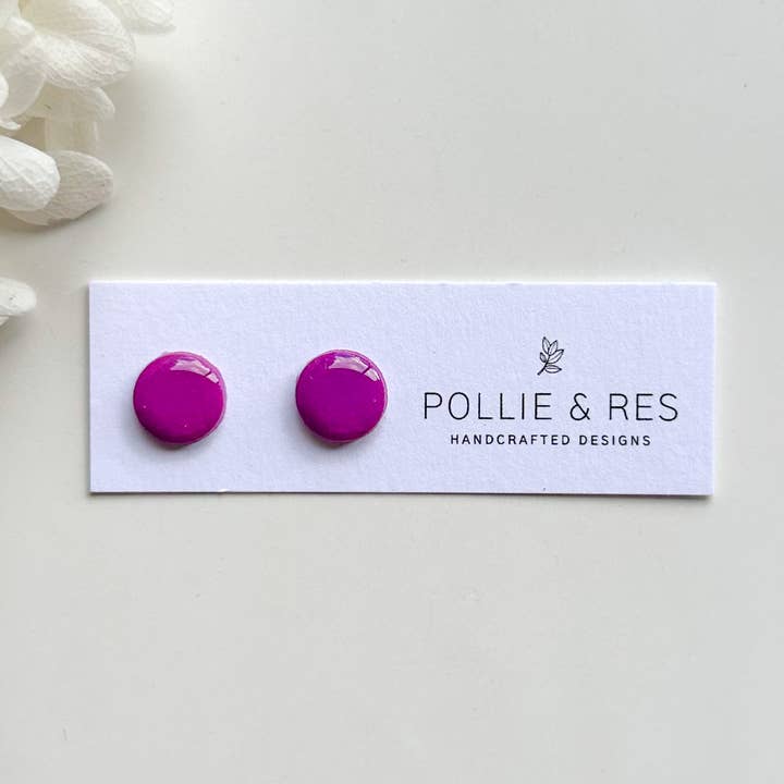 Pollie & Res - Wholesale Stud/post earrings - Glossy Basic Studs9