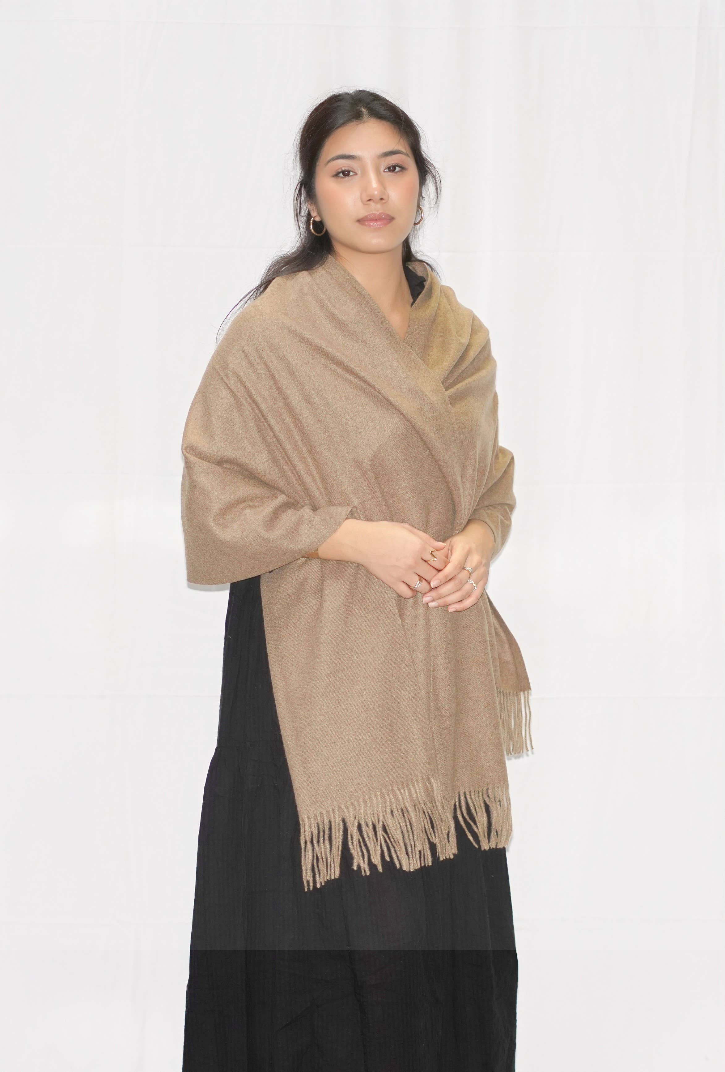 Dolma - Wholesale Wrap - Women's - Cozy Cashmere Blend Stole -Camel