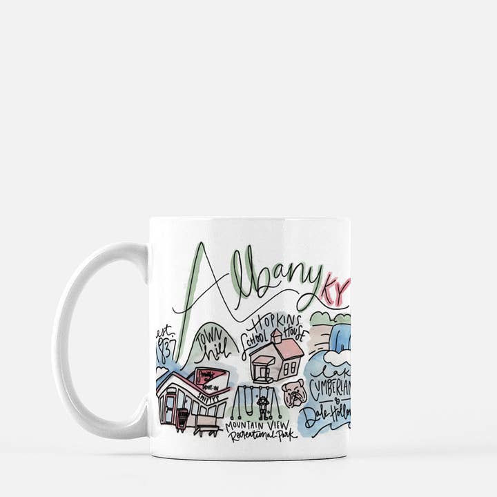 Albany, Kentucky Aquarell-Tasse aus Keramik, 11 oz für den Großhandel von Signet Sealed