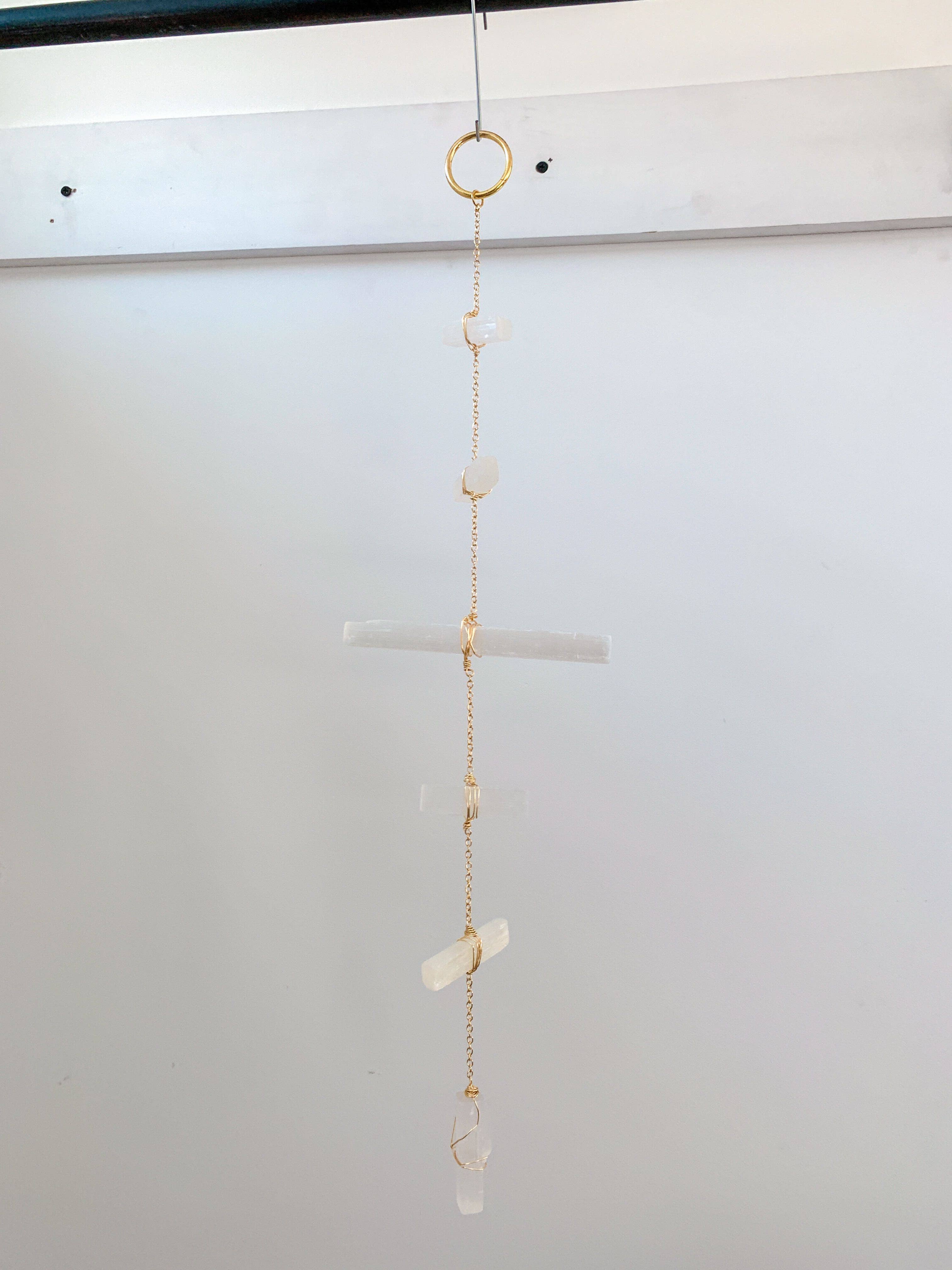 Elise Marie DeSigns - Wholesale Mobile - Selenite Wand Wall Hanging | Zen Crystal Wand Home Decor5