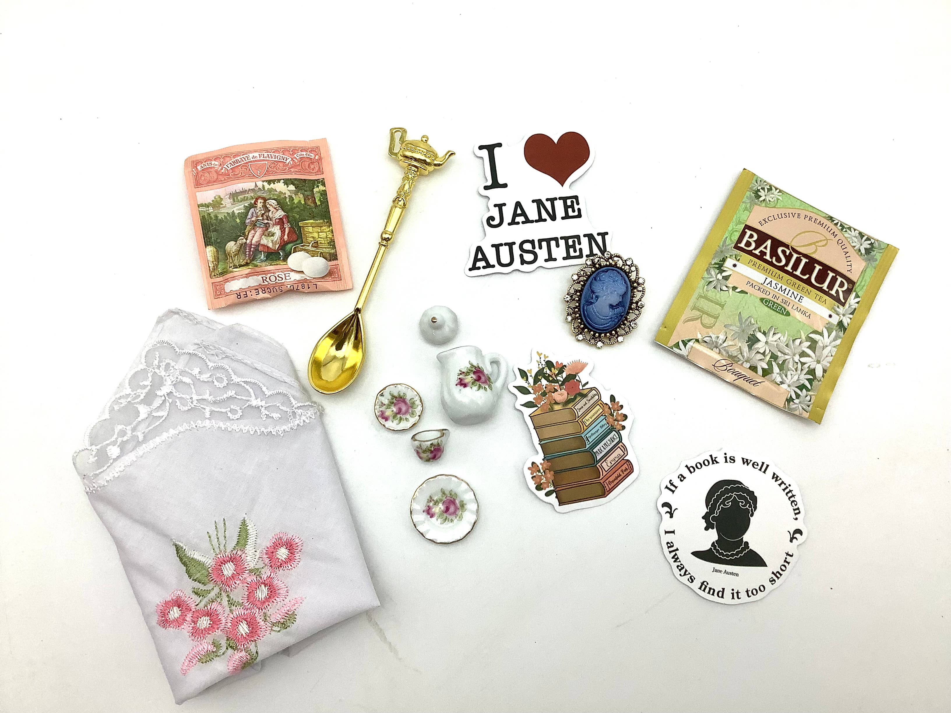 All Little Cute Things - Wholesale Gift Bag Set/Pack - Jane Austen Gift Set. Tin Gift Box filled with trinkets 1