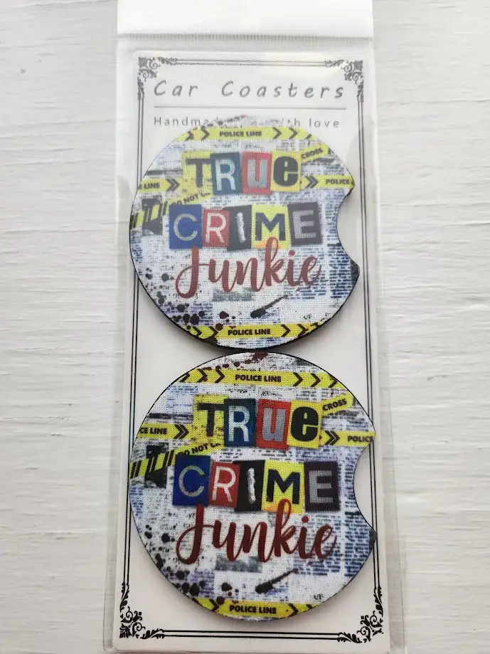 Waves of Pearls LLC - Wholesale Car Coaster - Women's - True Crime Junkie Coaster Set0