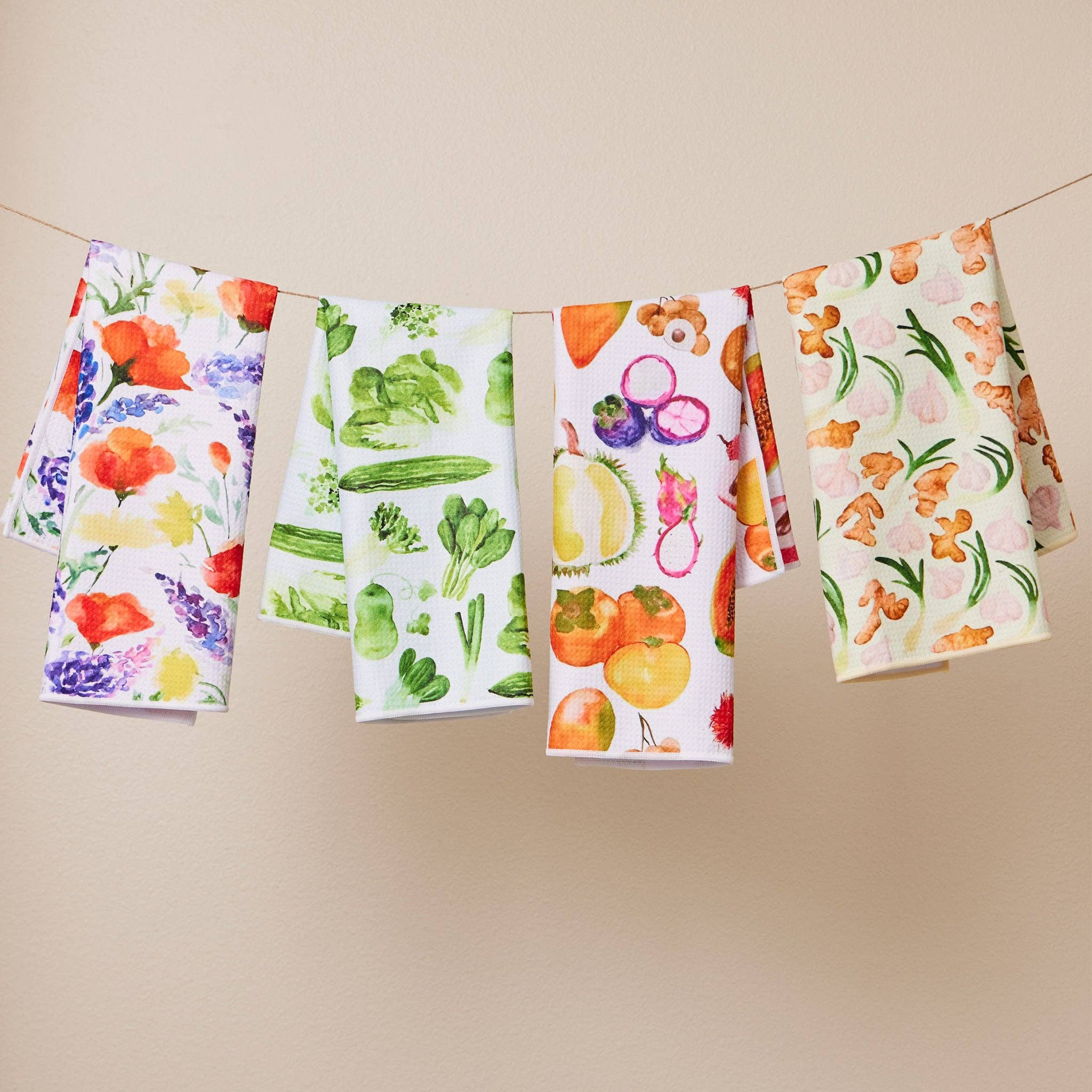 Menmin Made - Wholesale Tea Towel - Asian Fruit Waffle Weave Kitchen Towel3