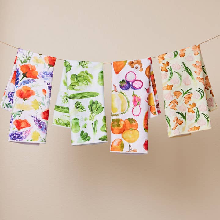 Menmin Made - Wholesale Tea Towel - Asian Fruit Waffle Weave Kitchen Towel3