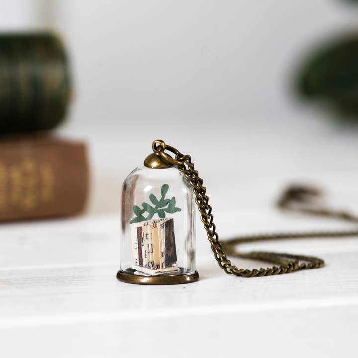 My Papercut Forest - Wholesale Pendant/charm necklace - Paper library necklace, handmade miniature book pendant