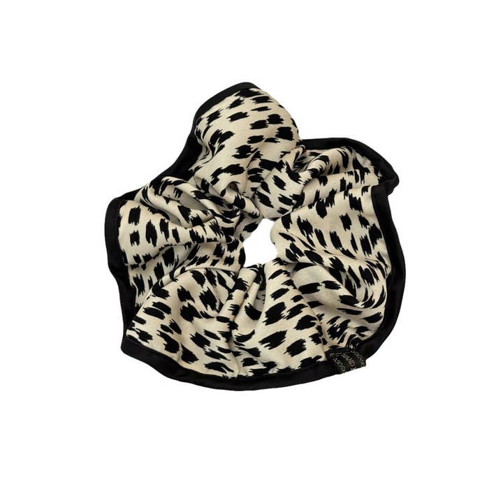 Brushed Leopard Print Scrunchie in White for wholesale by Last True Angel