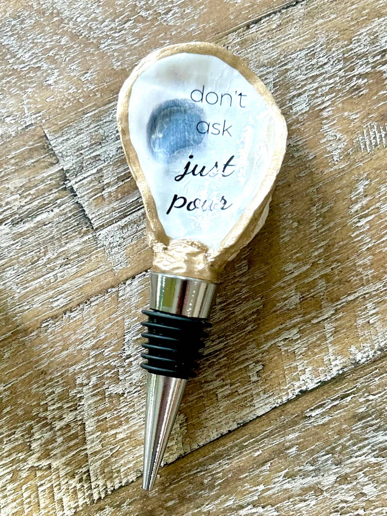 Coast and Cork - Vente Bouchon de vin - Ne demandez pas, versez simplement - Bouchon de bouteille d'huître / Liège3