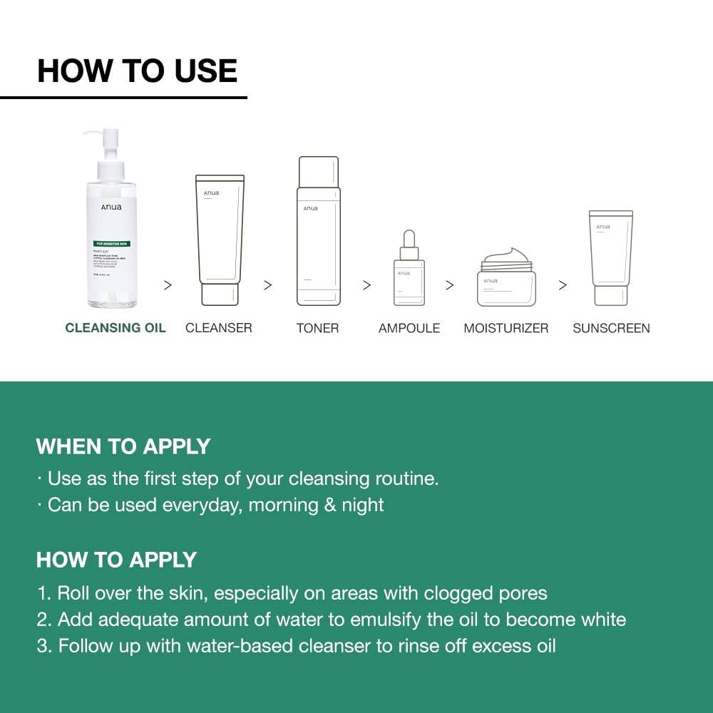 MEHIAZ – wholesale Facial cleanser – ANUA Heartleaf Pore Cleansing Oil Mild – 200ml4