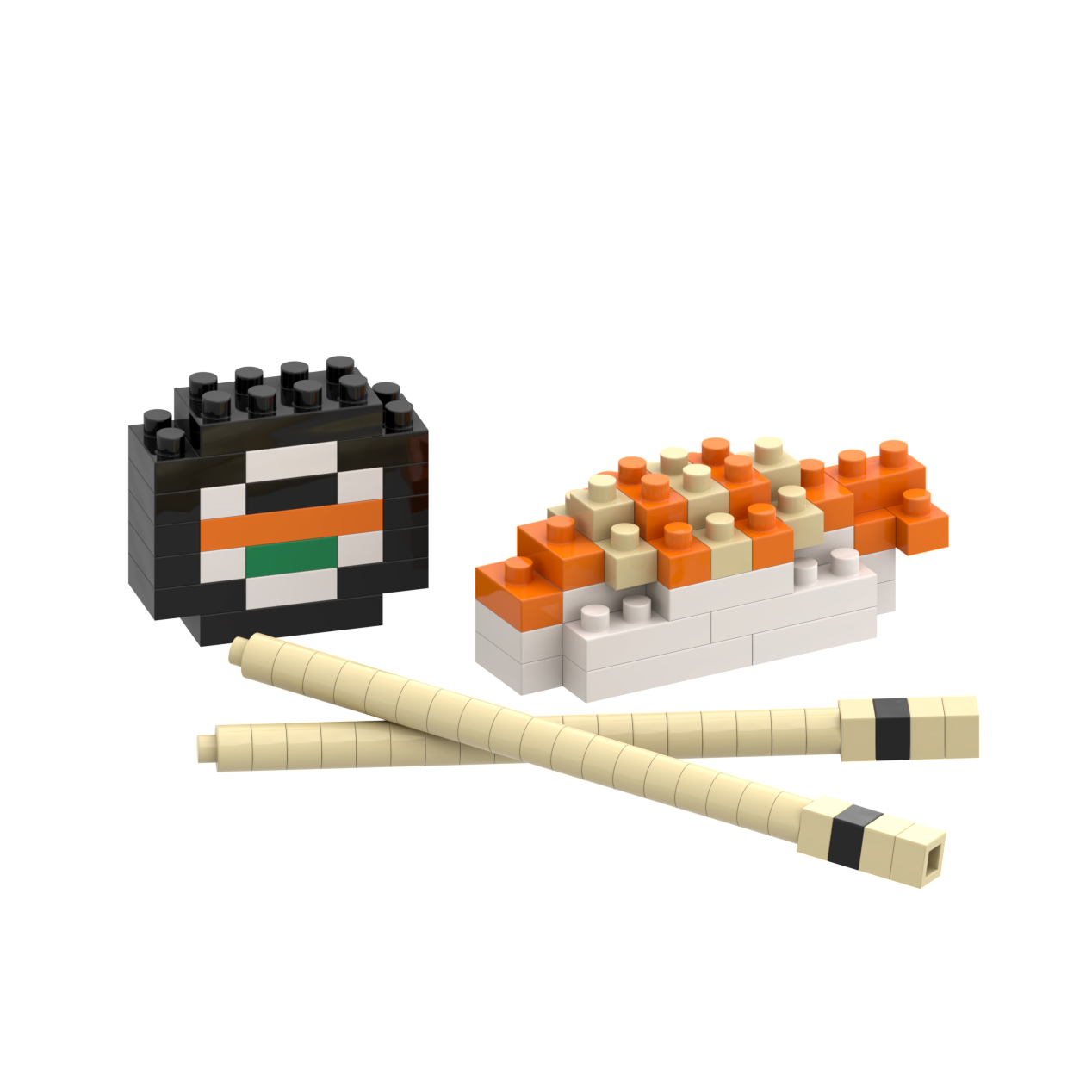 Brixies – Construir brinquedo - Crianças por atacado – Cartão Postal BRIXIES Sushi1