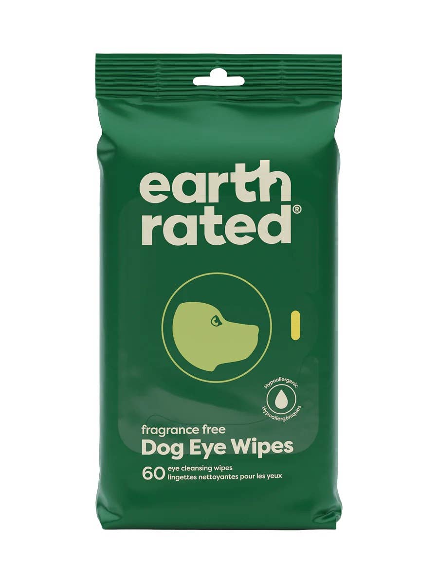 Pet Palette Distribution - Wholesale Pet Grooming Aid - Dog - Earth Rated Dog Eye Cleansing Wipes 60ct Case of 61