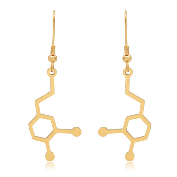 Clayton Jewelry Labs – wholesale Hängande örhängen – Dopamin Molekyl rostfritt stål dingla örhängen