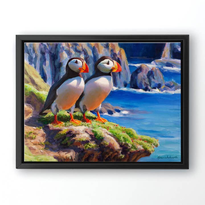 Whitworth Gallery - Wholesale Painting/Drawing - Puffins Canvas Wall Art by Karen Whitworth1