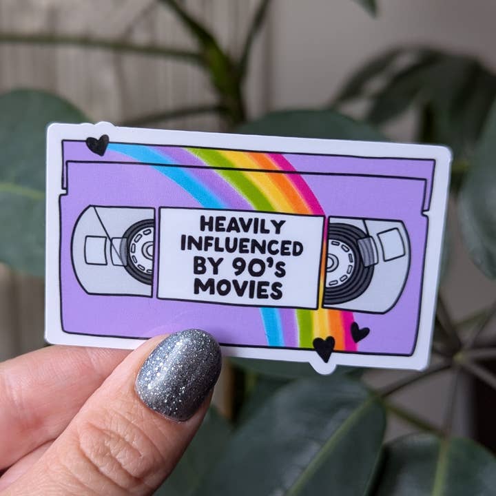 Heavily influenced by 90s movies sticker, nostalgia, y2k for wholesale by Moonlit Creations