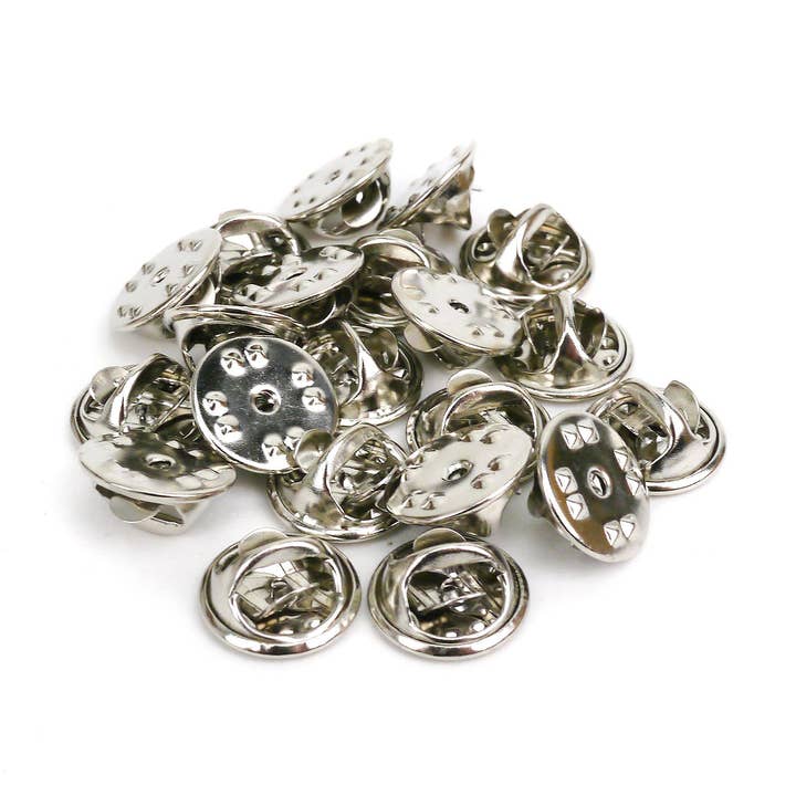 Silver Butterfly Clutches (Backings Clasp) for Enamel Pin Back | Pack of 20 for wholesale by On Point Pins