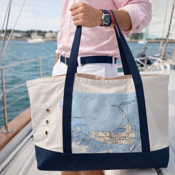 Custom Nautical Marine Beach/Boat Bag– Oversized Canvas Tote for wholesale by Not for Navigation