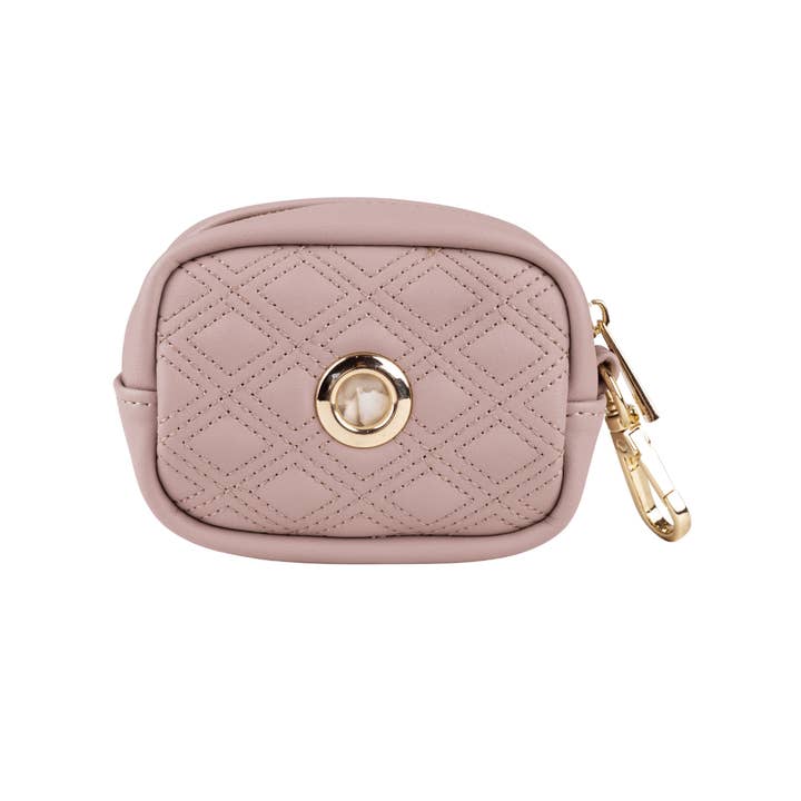 Pink Papyrus | Premium, Durable, & Stylish Dog Products – wholesale Pet poo bag dispenser – Willow Beige Vegan Leather Poop Bag Dispenser & Treat Pouch