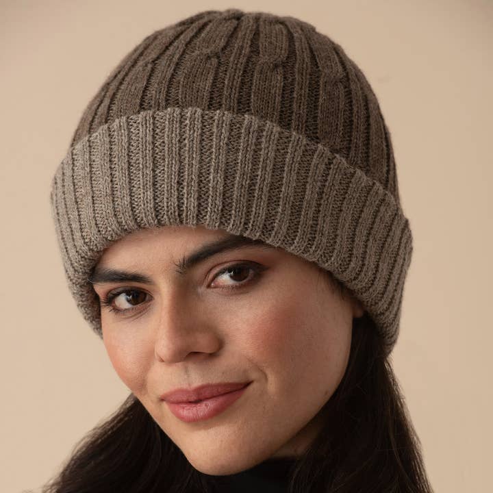 WUAMAN - Alpaca - Wholesale Beanie - Women's - Reversible Baby Alpaca Beanie | Unisex Hat | Cable Knit12