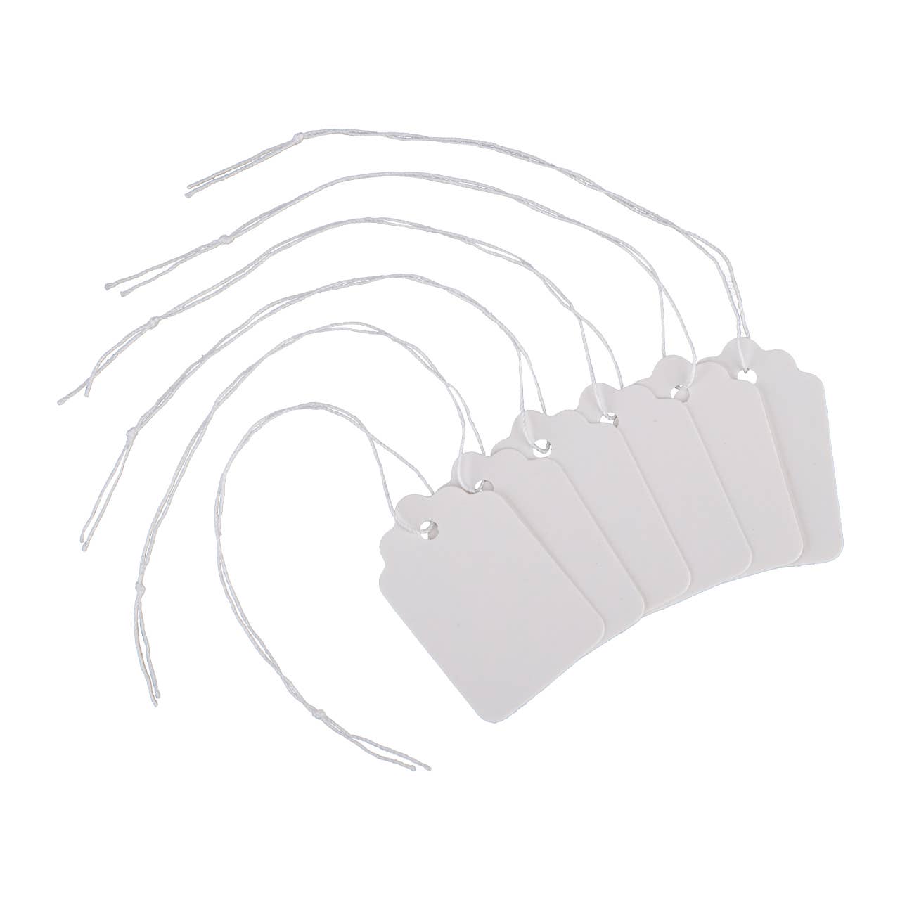 Store Supply Warehouse - Wholesale Retailer Display - Accessories - #4 Strung Merchandise Price Tags - White - Carton of 1,0002