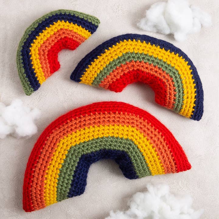 Rainbow Cushion Set Crochet Kit - Bright for wholesale by Wool Couture Company