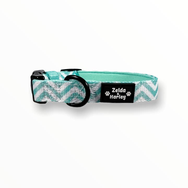 Zig Zag Wag Collar - Pastel Green for wholesale by Zelda & Harley
