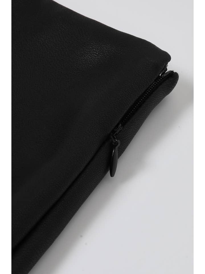 RIVIR - Wholesale Skirt - Women's - Faux Leather Pleated Midi Skirt8