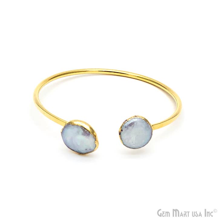 Verstellbares, stapelbares Armband aus Perlgold, galvanisiert für den Großhandel von GemMartUSA