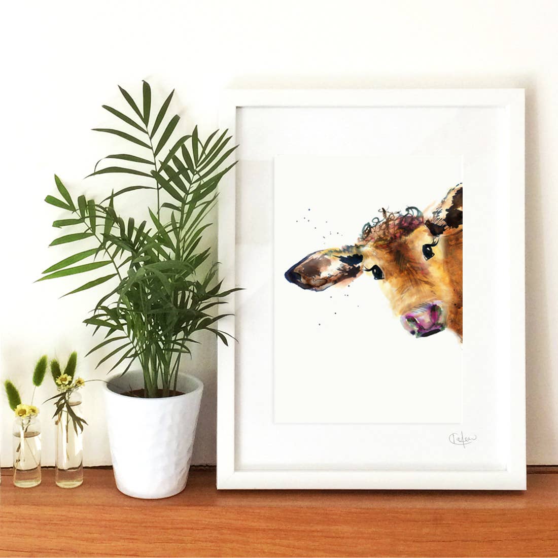 Kate Moby - Wholesale Art Print - Inky Cow Luxury Giclee Unframed Print3