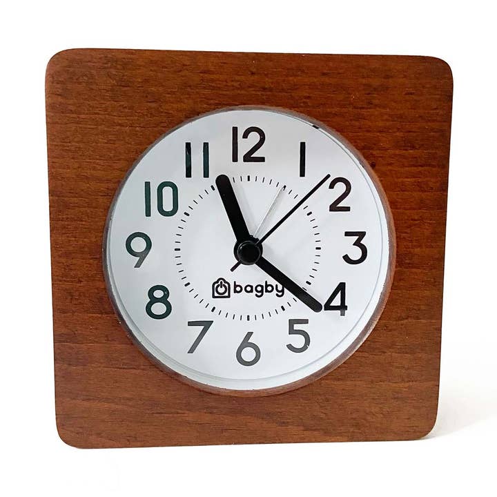 Bagby Silent & Analog Wooden Alarm Clock - Original for wholesale by Bagby