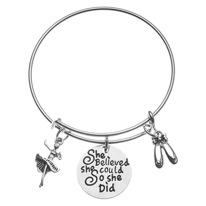 Dance She Believed She Could So She Did Bangle Bracelet for wholesale by Sportybella