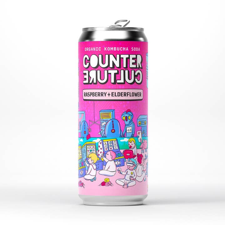 Counter Culture - Raspberry + Elderflower Organic Kombucha Soda 330ml for wholesale by Counter Culture Drinks