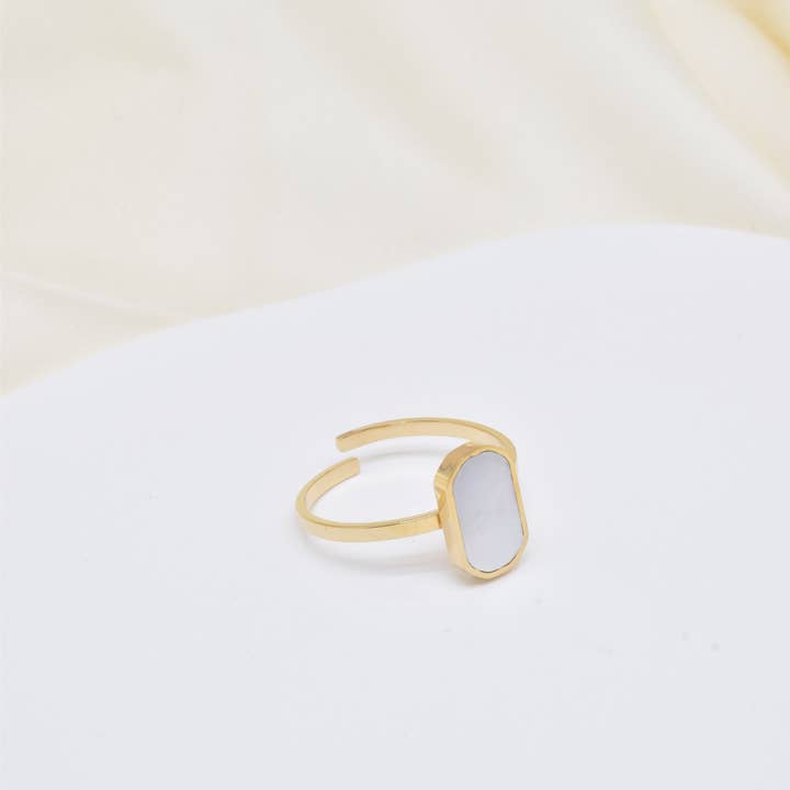 Kapyco - Wholesale Single Stone/Solitaire Ring - Adjustable steel ring with stone - BG210105OR10