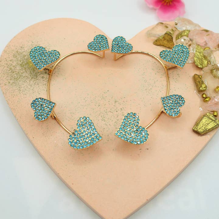 QUERIDA ~ EARCUFF Mono-Ohrring mit Herzen aus Zirkonia. für den Großhandel von Daemon srls