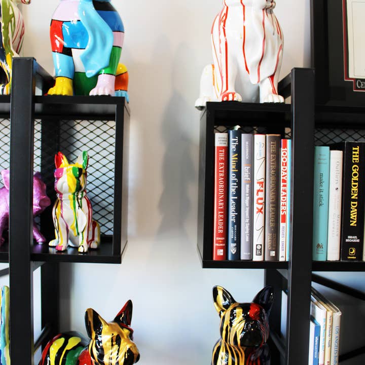 Interior Illusions Plus – Großhandel Skulptur – Gold Drip Expressionistische stehende Hundeskulptur, 30,5 cm lang4