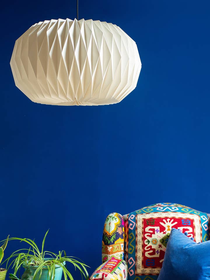 Sphere Natural Pleated Paper Lampshade for wholesale by Ian Snow Ltd