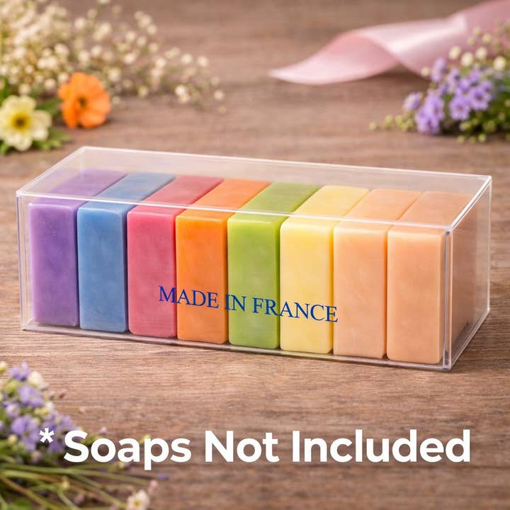 PVC-Geschenkbox für 8 x 30 g Seifen für den Großhandel von French Soap Wholesale