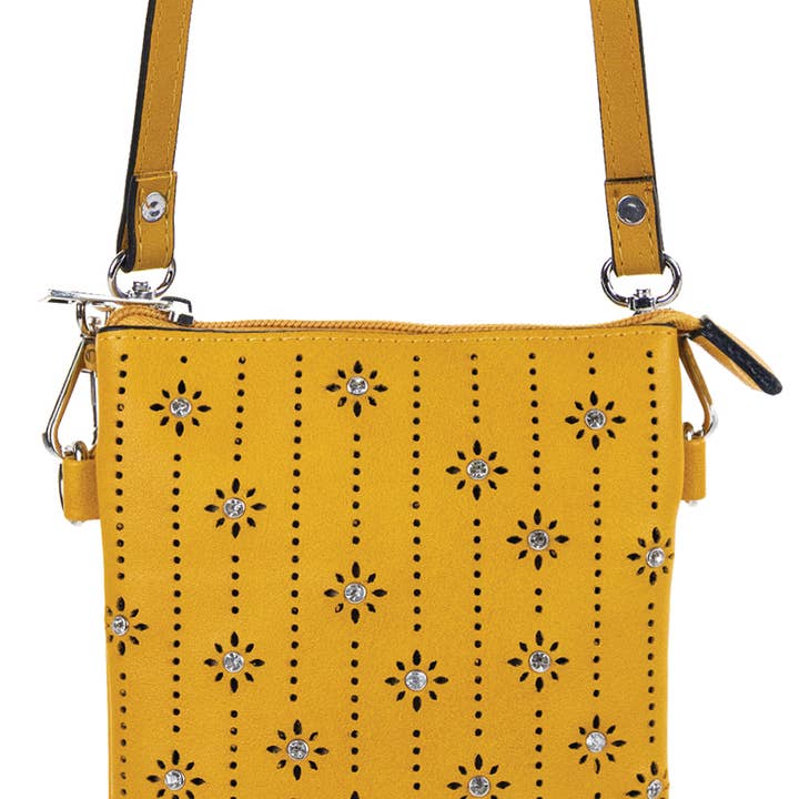 22 Tote - Wholesale Phone Wallet - Women's - Rhinestone Vegan Leather Cell Phone Bag